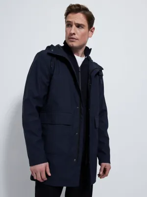 Navy Hooded Lightweight Rain Mac | Men | George at ASDA