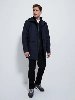 Navy Hooded Lightweight Rain Mac | Men | George at ASDA