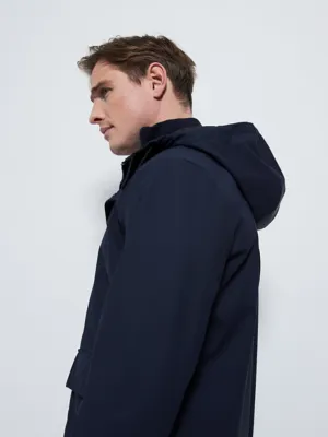 Navy Hooded Lightweight Rain Mac | Men | George at ASDA