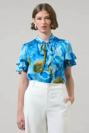 Neiva Floral Tie Neck Bianca Blouse