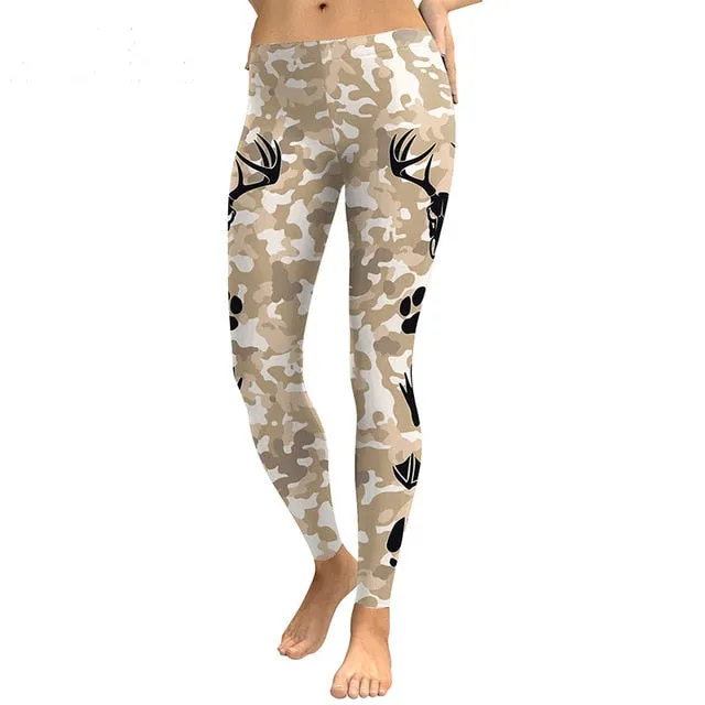 New Arrival Hunt Carnival Women Leggings Elk Hunt Ground Digital Print High Waist Girl Workout Legging Pants