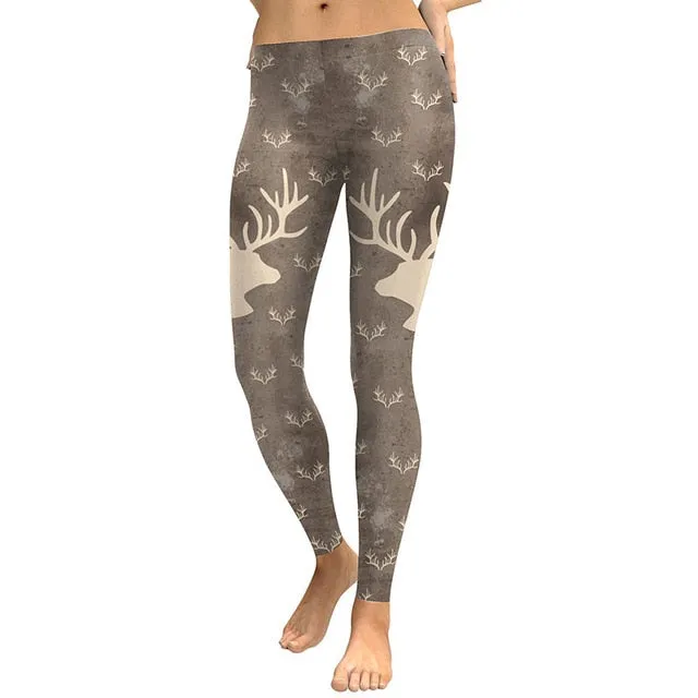 New Arrival Hunt Carnival Women Leggings Elk Hunt Ground Digital Print High Waist Girl Workout Legging Pants