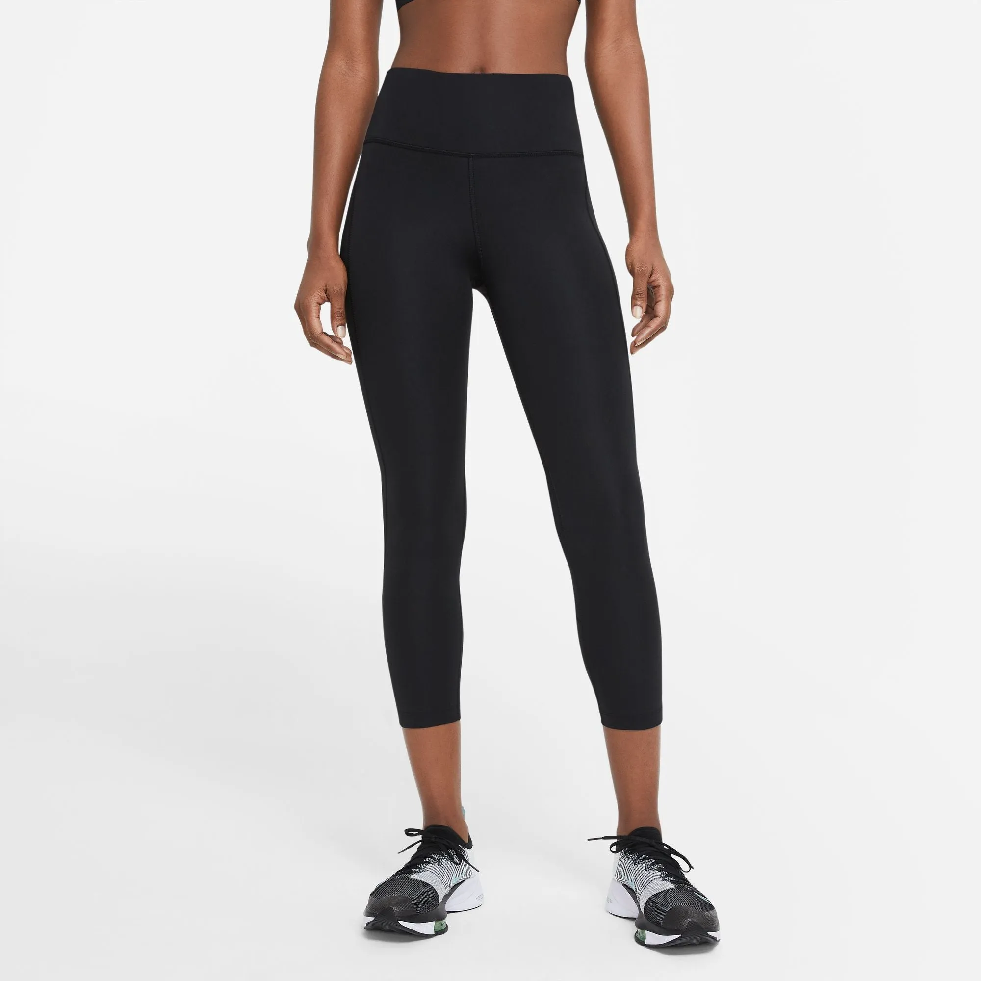 Nike Women's Fast Mid-Rise Crop Running Tights Black