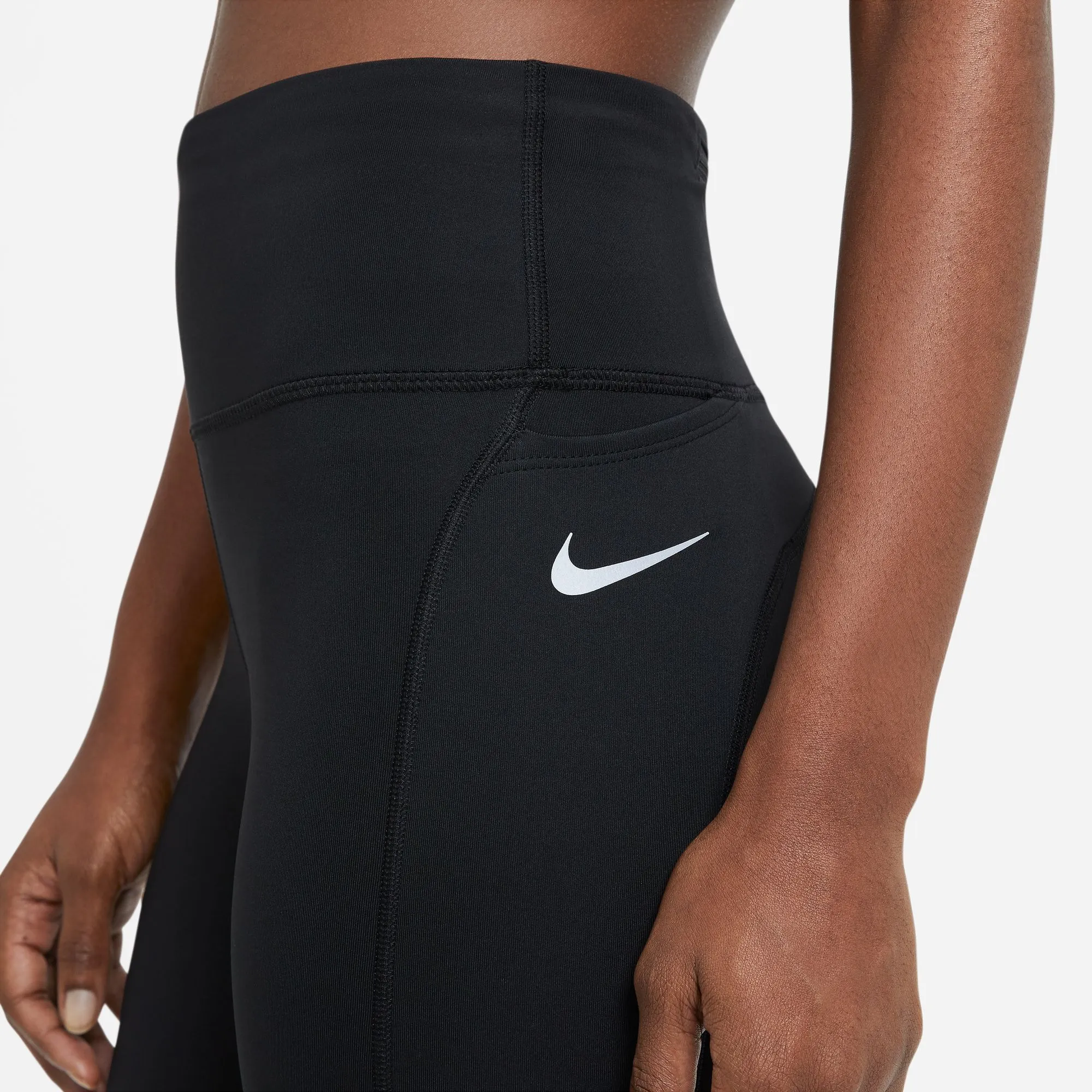 Nike Women's Fast Mid-Rise Crop Running Tights Black