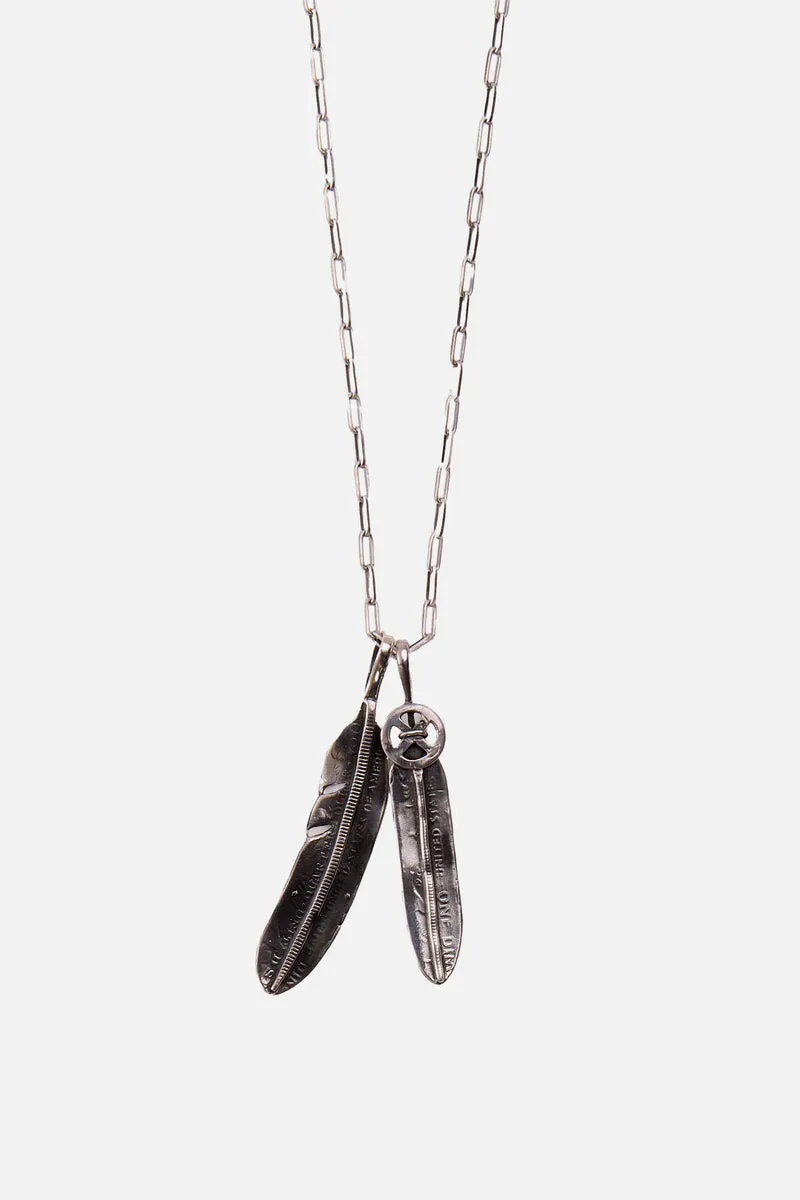 North Works,TWO FEATHER NECKLACE/ NAVAJO CHAIN (50cm)