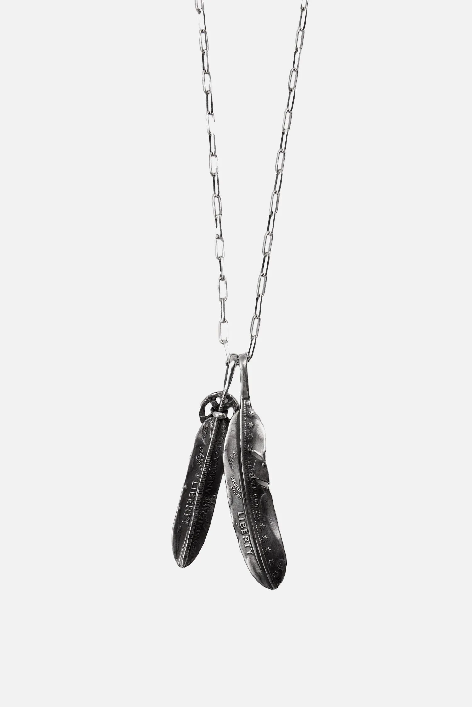 North Works,TWO FEATHER NECKLACE/ NAVAJO CHAIN (50cm)