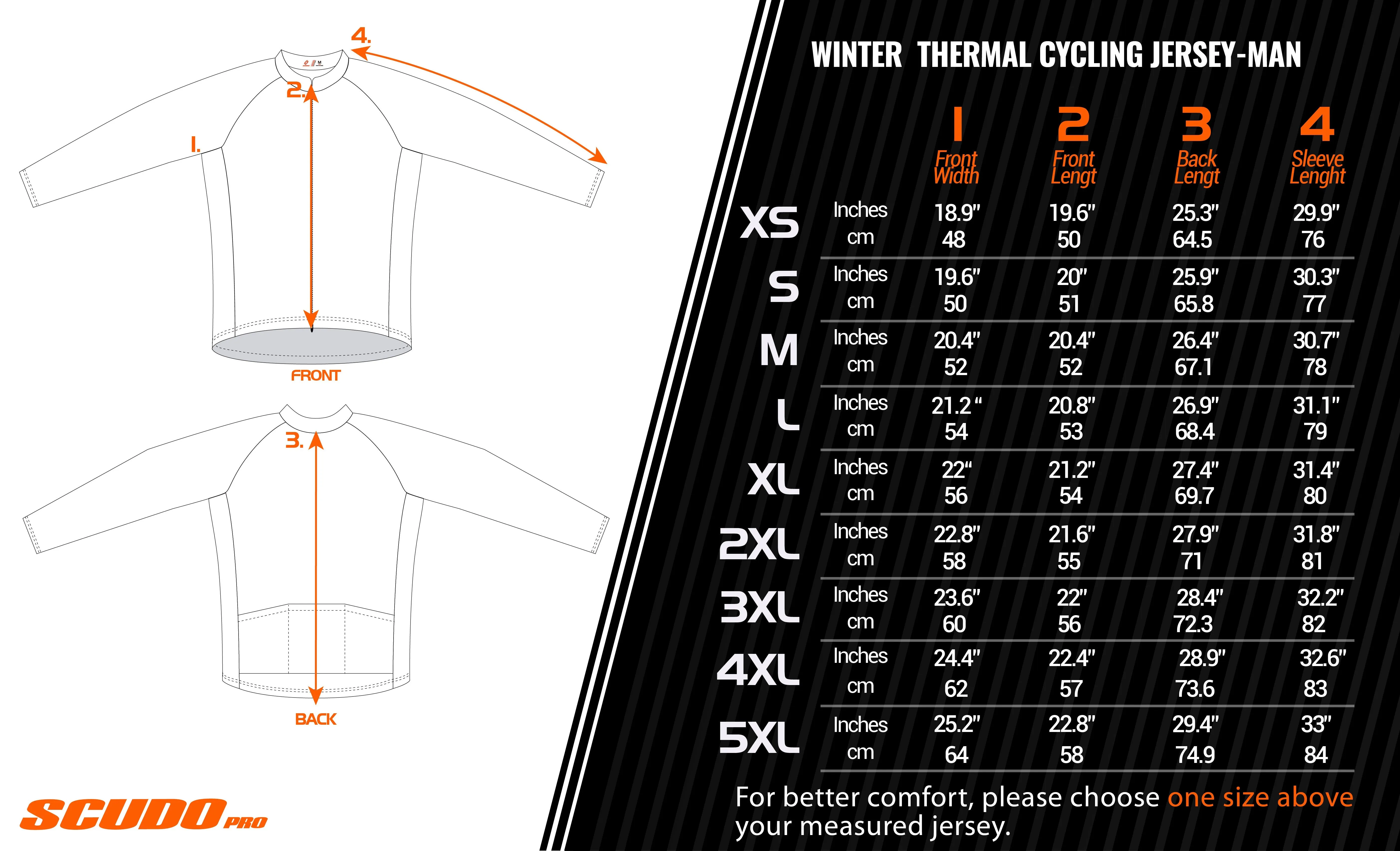 Orange Winter Thermal Cycling Jersey