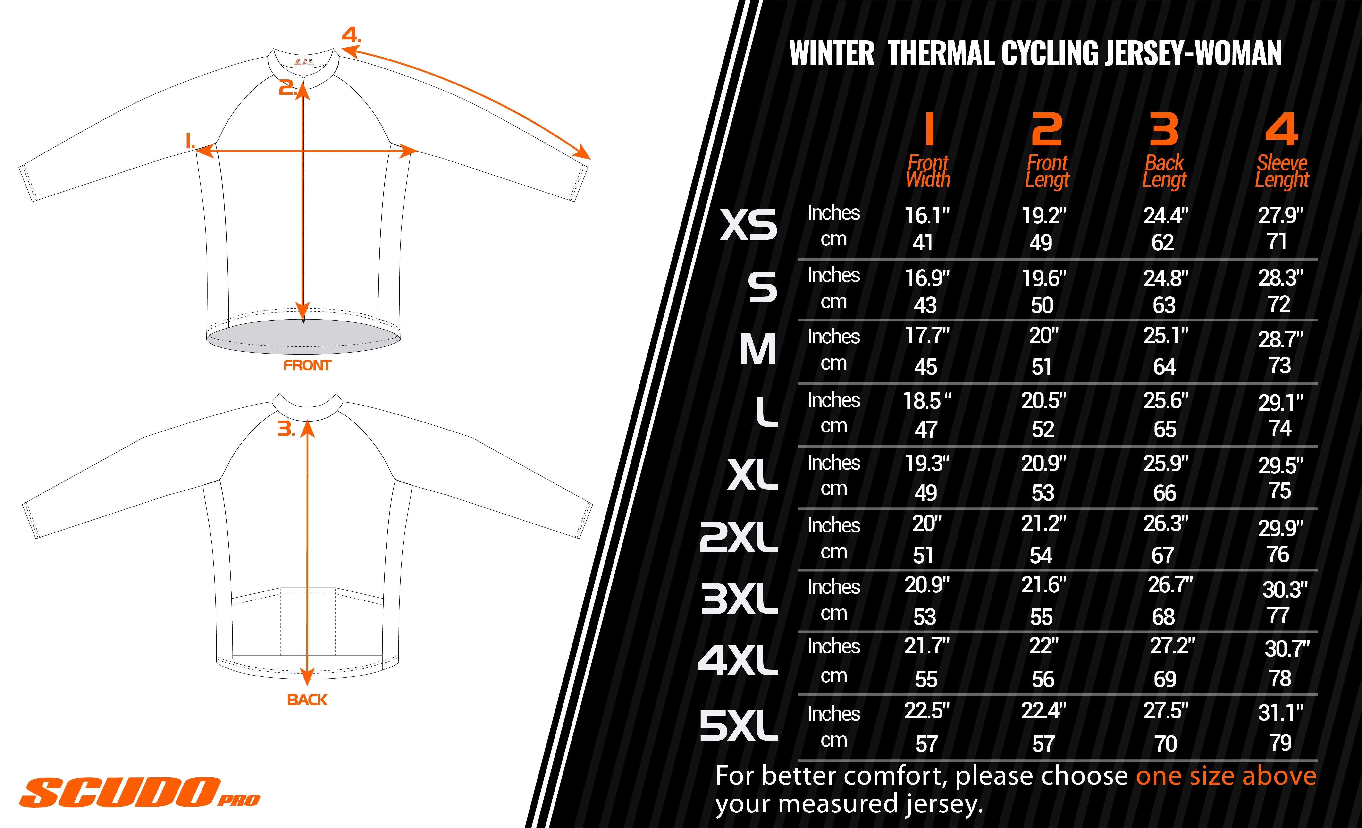 Orange Winter Thermal Cycling Jersey