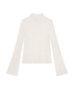 Orion Thin Lace Turtleneck in Ivory