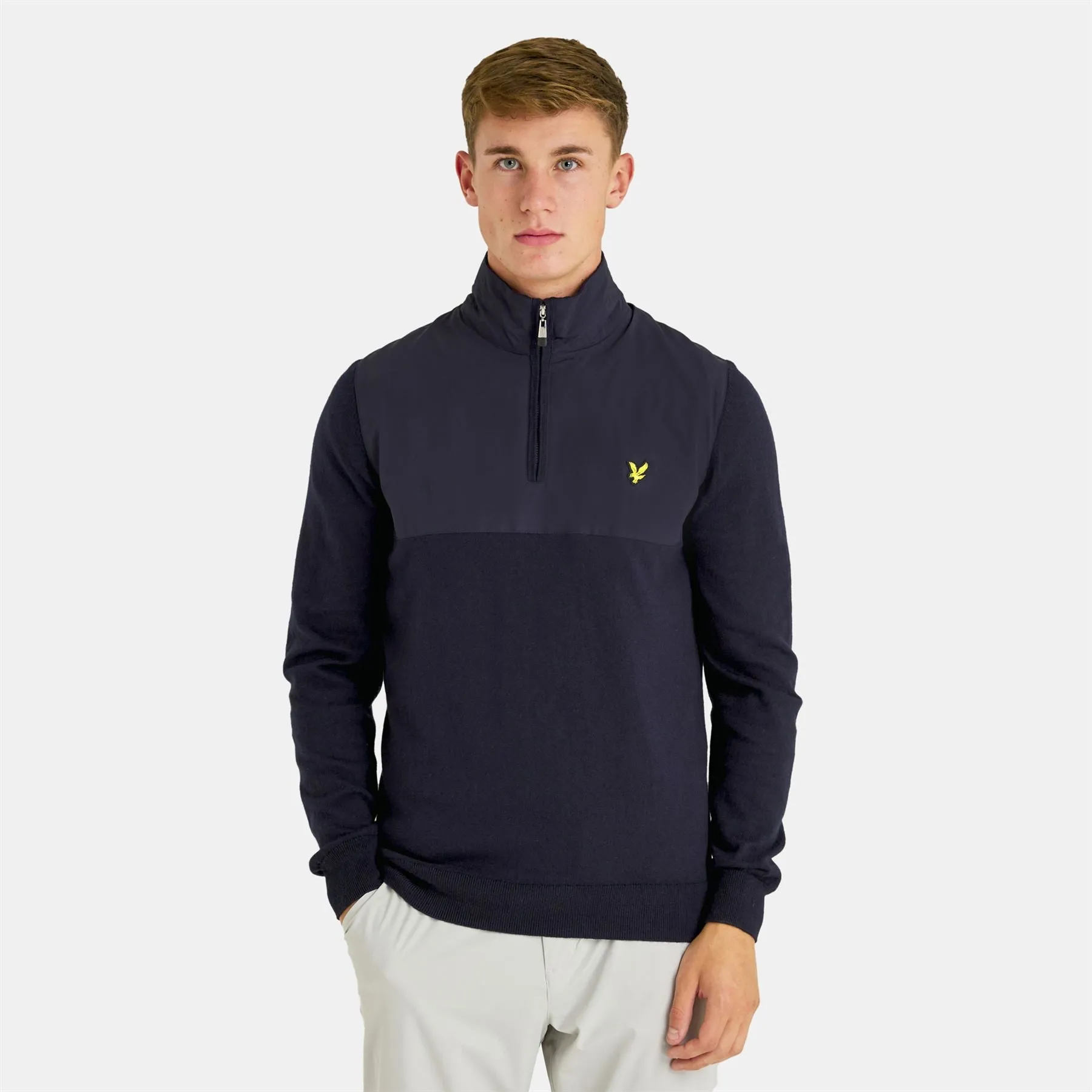 Overlay Quarter Zip Merino Knit Mid Layer Dark Navy - AW23