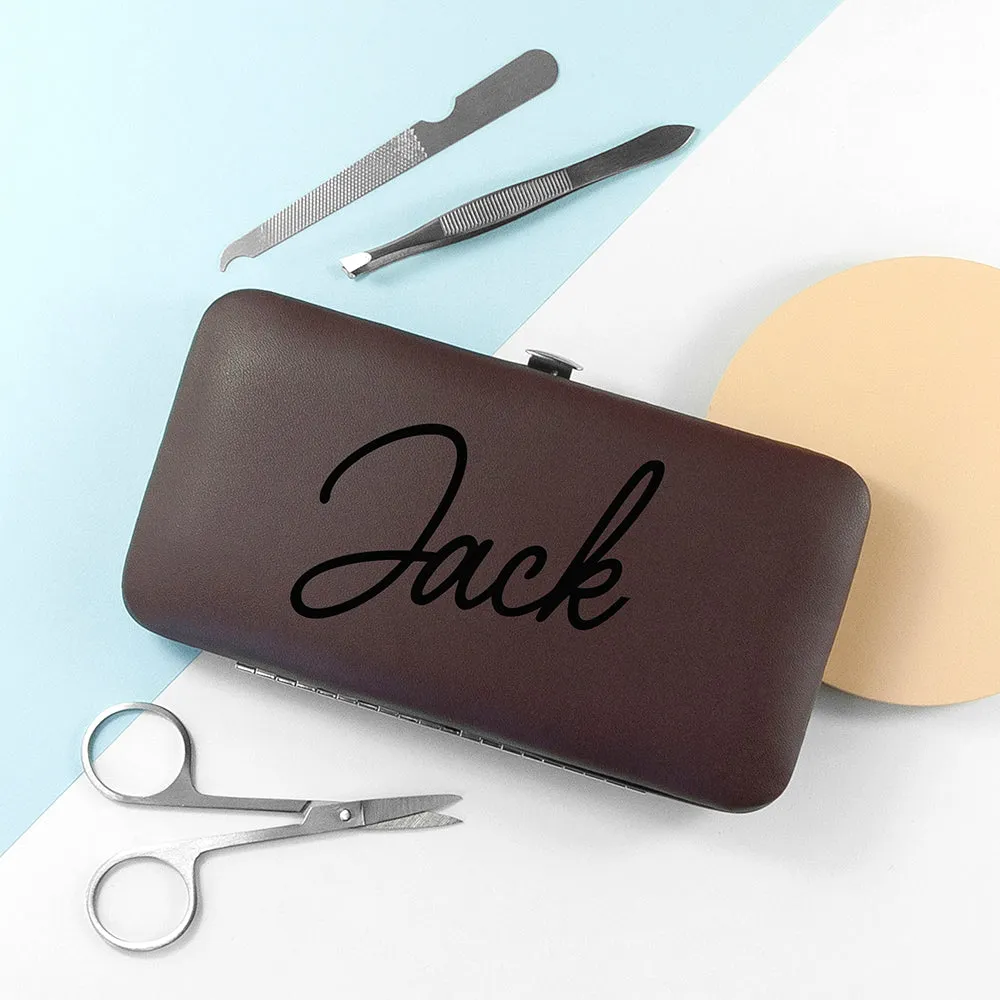 Personalised Manicure Set - Brown