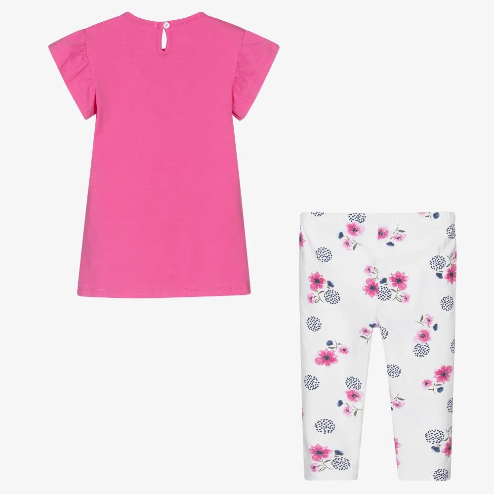 Pink & White Leggings Set