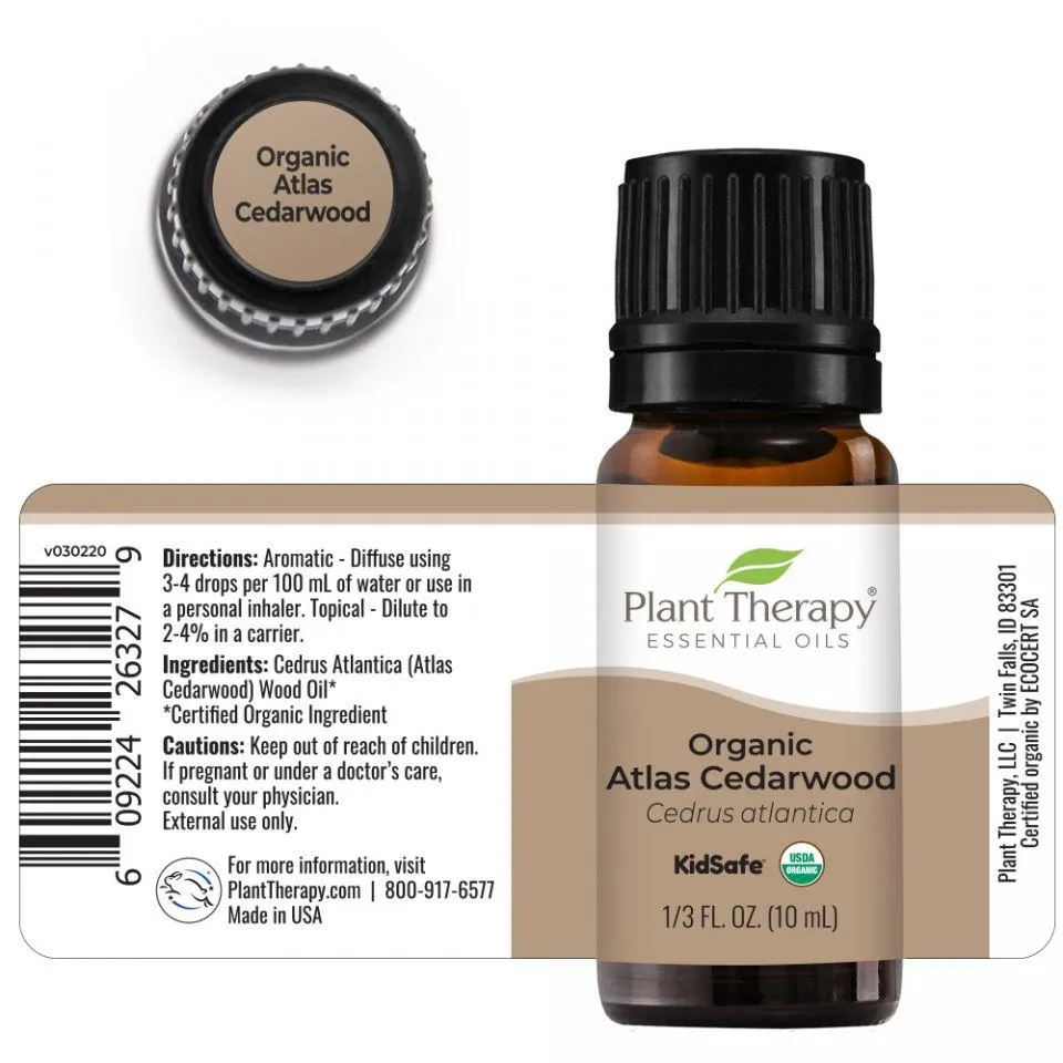 Plant Therapy Cedarwood Atlas Organic Essential Oil