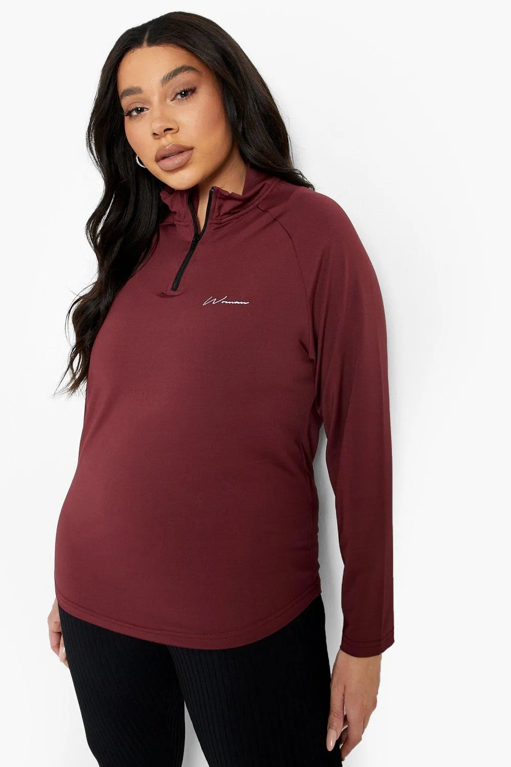 Plus Woman Active Raglan Funnel Neck Top