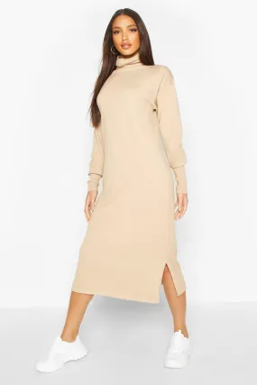 Premium Knitted Turtleneck Maxi Dress