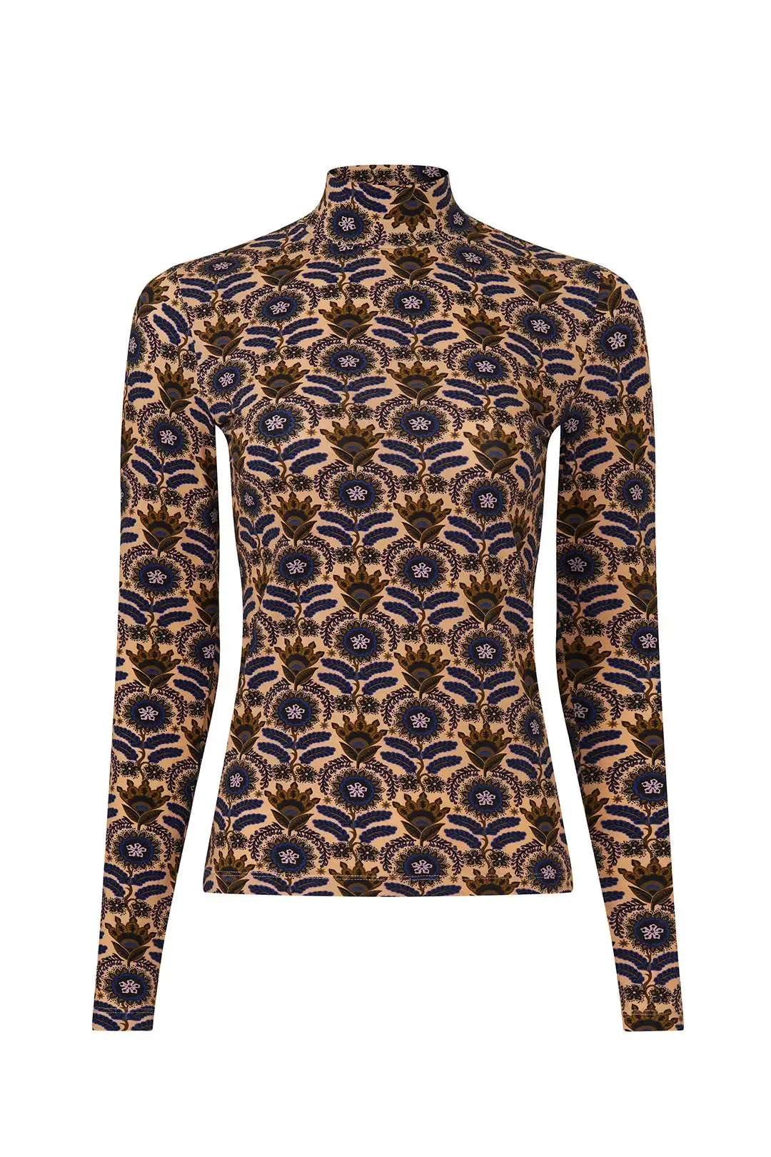 Printed Turtleneck Top