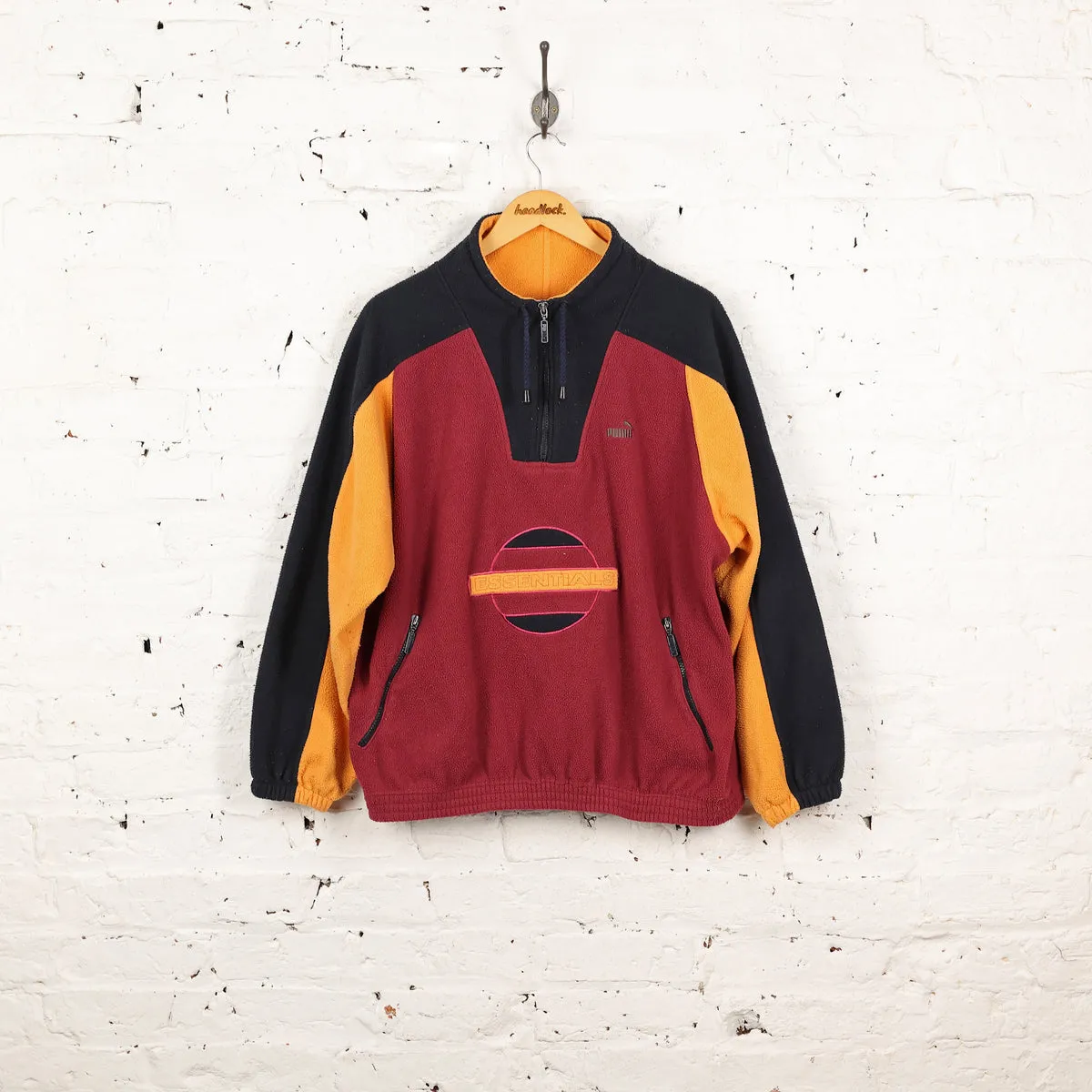 Puma Essentials 1/4 Zip 90s Fleece - Maroon - L