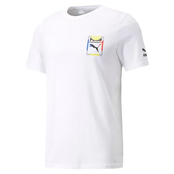 PUMA - Men - Graphic Box Logo Play Tee - White