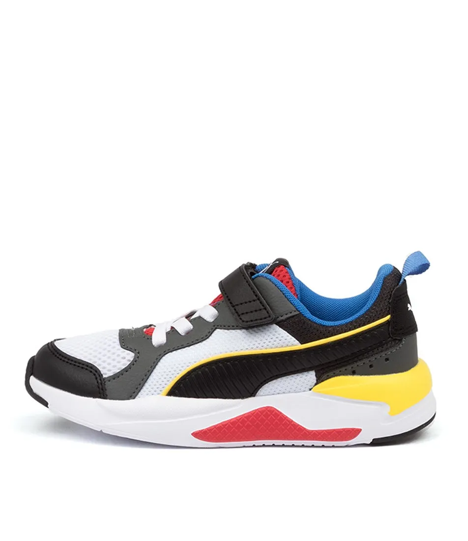 PUMA X-ray V Ps Vel Jr Wht Bk