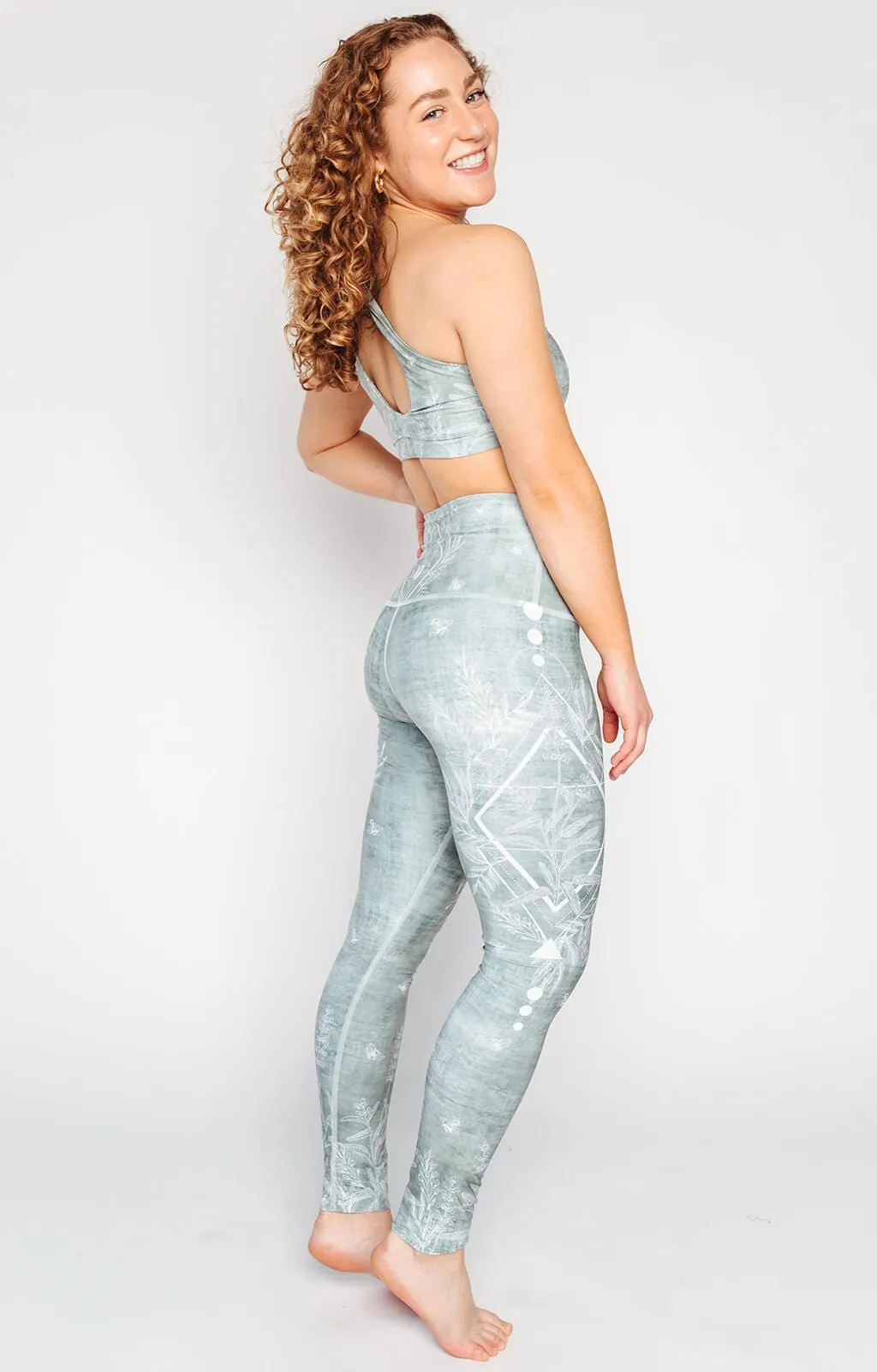 Pure Sage Printed Yoga Leggings