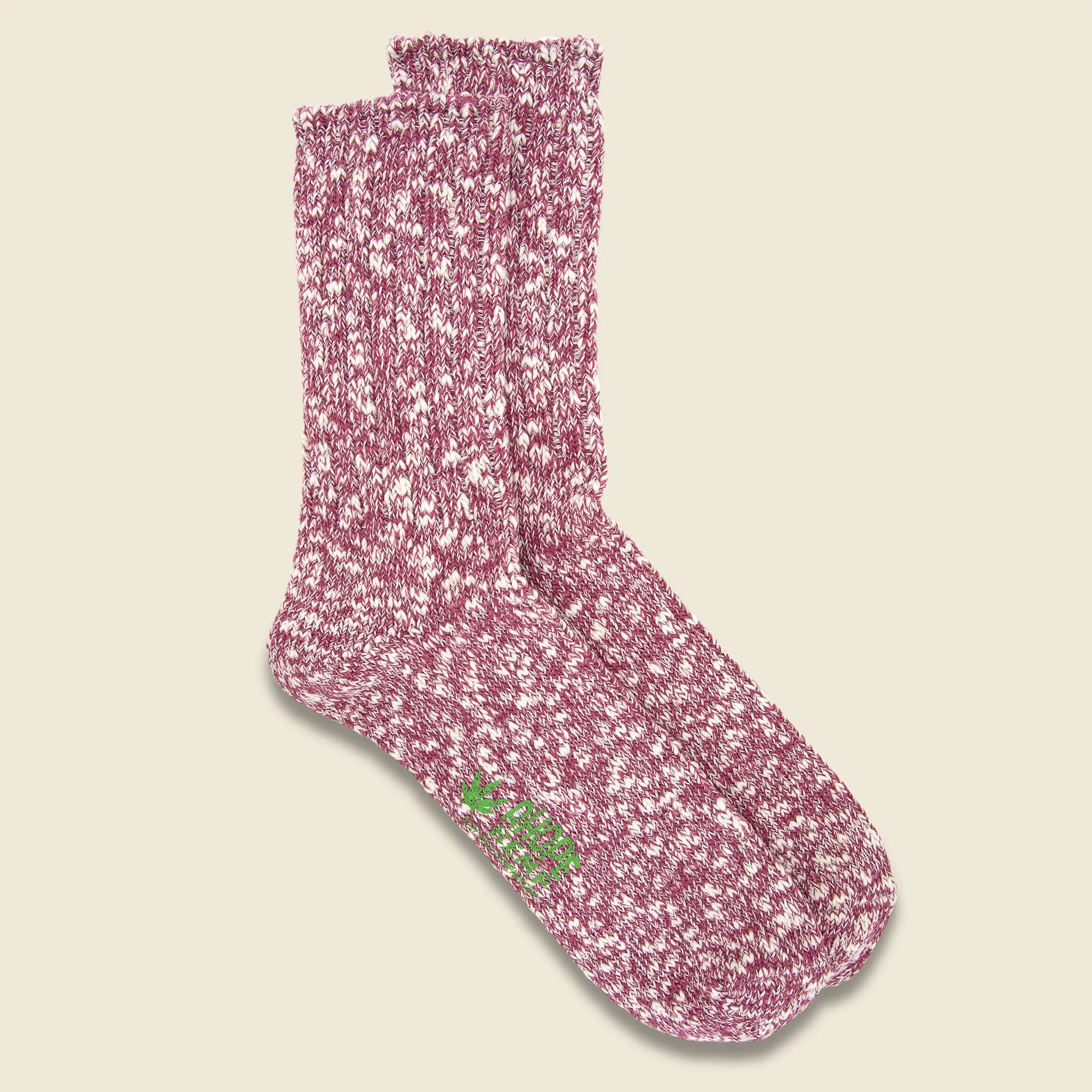 Quarter Marled Rag Sock - Pink