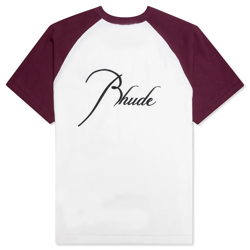 Raglan Tee - Bordeux/White