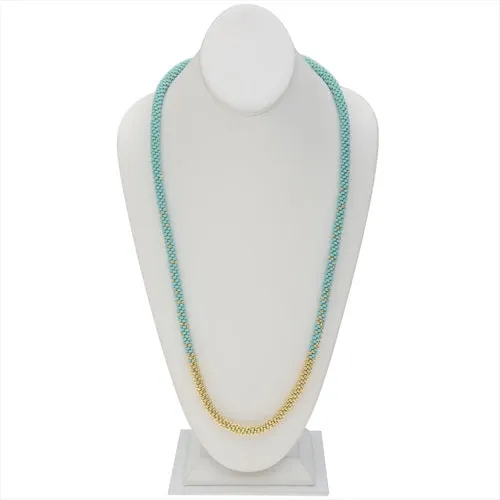 Refill - Long Beaded Kumihimo Necklace - Teal & Gold - Exclusive Beadaholique Jewelry Kit