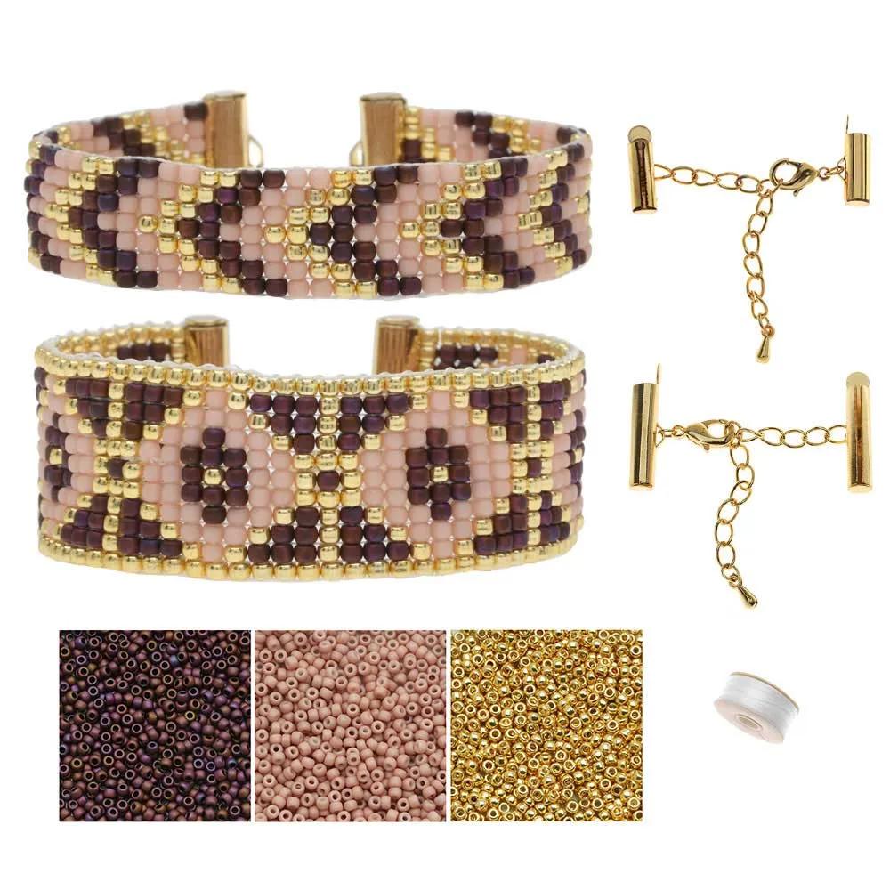 Refill - Loom Bracelet Duo - Bronte Rose - Exclusive Beadaholique Jewelry Kit