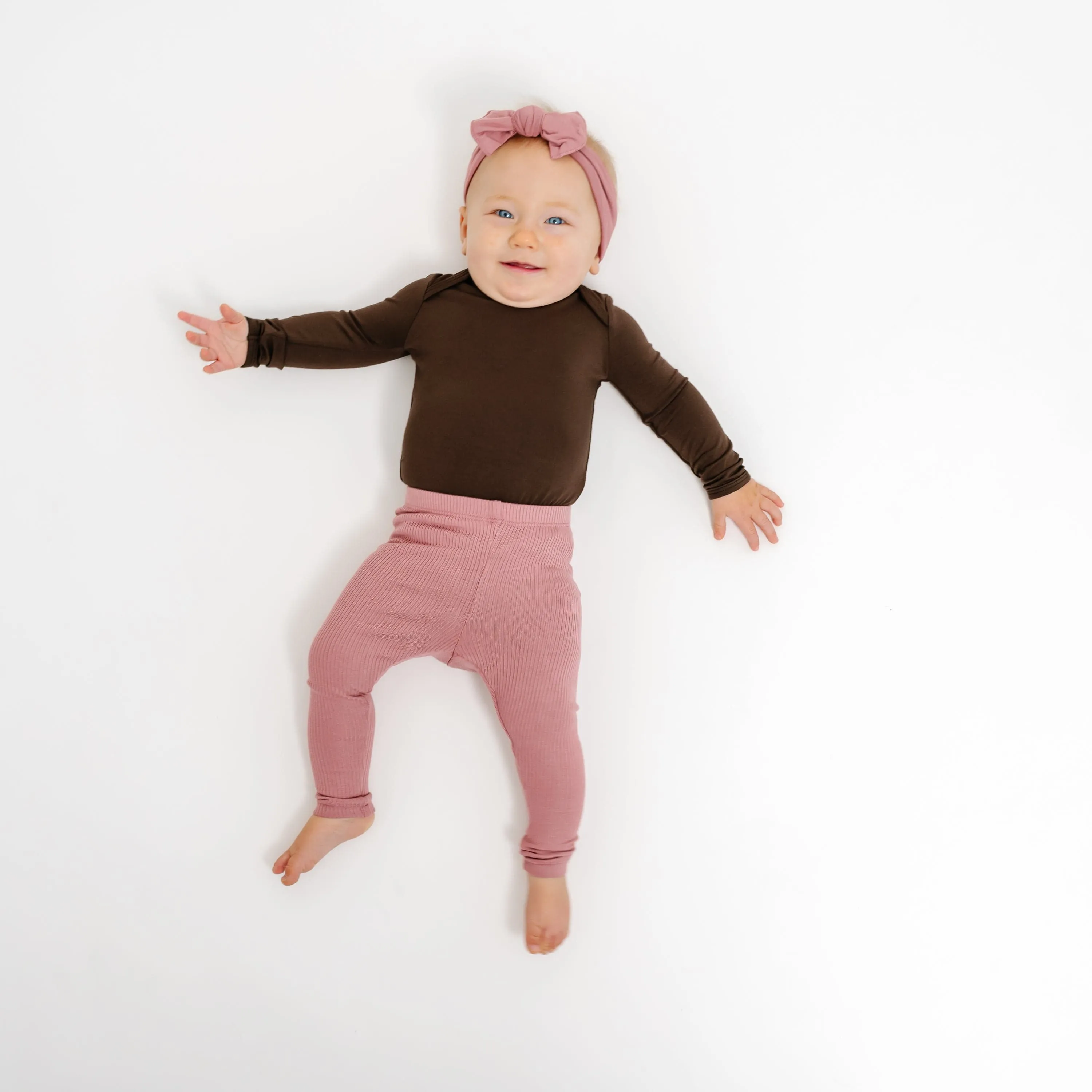 Ribbed Leggings in Dusty Rose