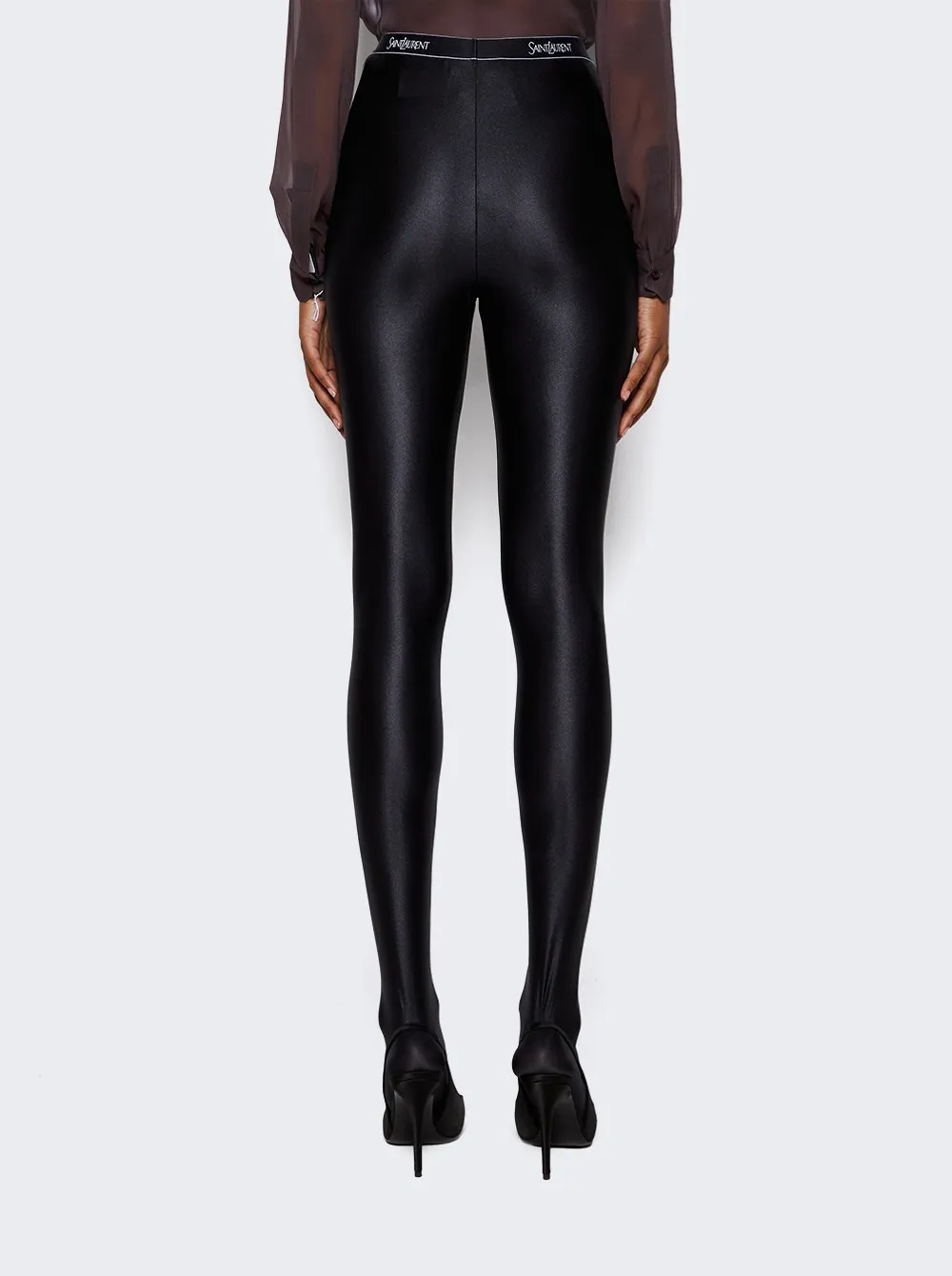 Saint Laurent   Shiny Jersey Tights Black 