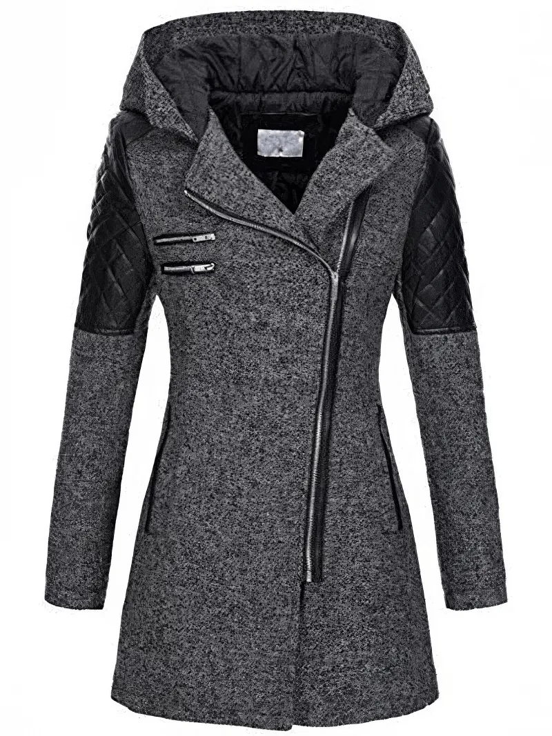 SALE of Autumn Women Hooded Coat / Warm Windproof Overcoat - EU