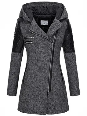 SALE of Autumn Women Hooded Coat / Warm Windproof Overcoat - EU