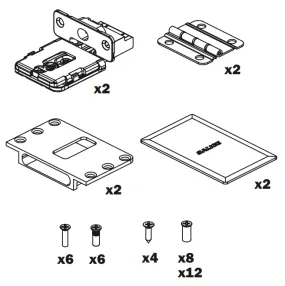 Salice Folder 180 Conecta Hinge Kit - External Side Fix Holder - DQG5B