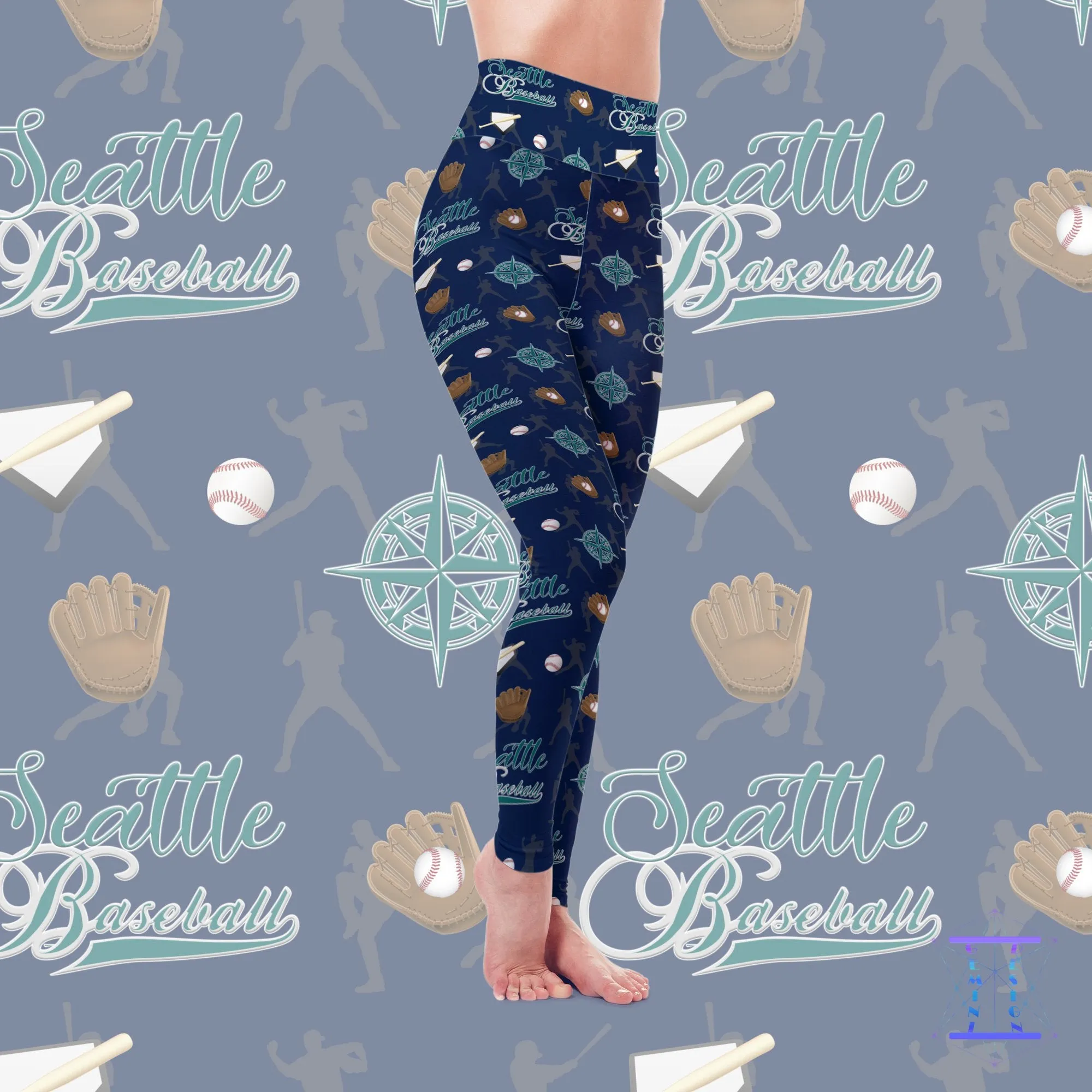 Seattle Baseball Team Print Soft Leggings