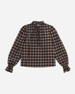 Seersucker Check Blouse - Fossil