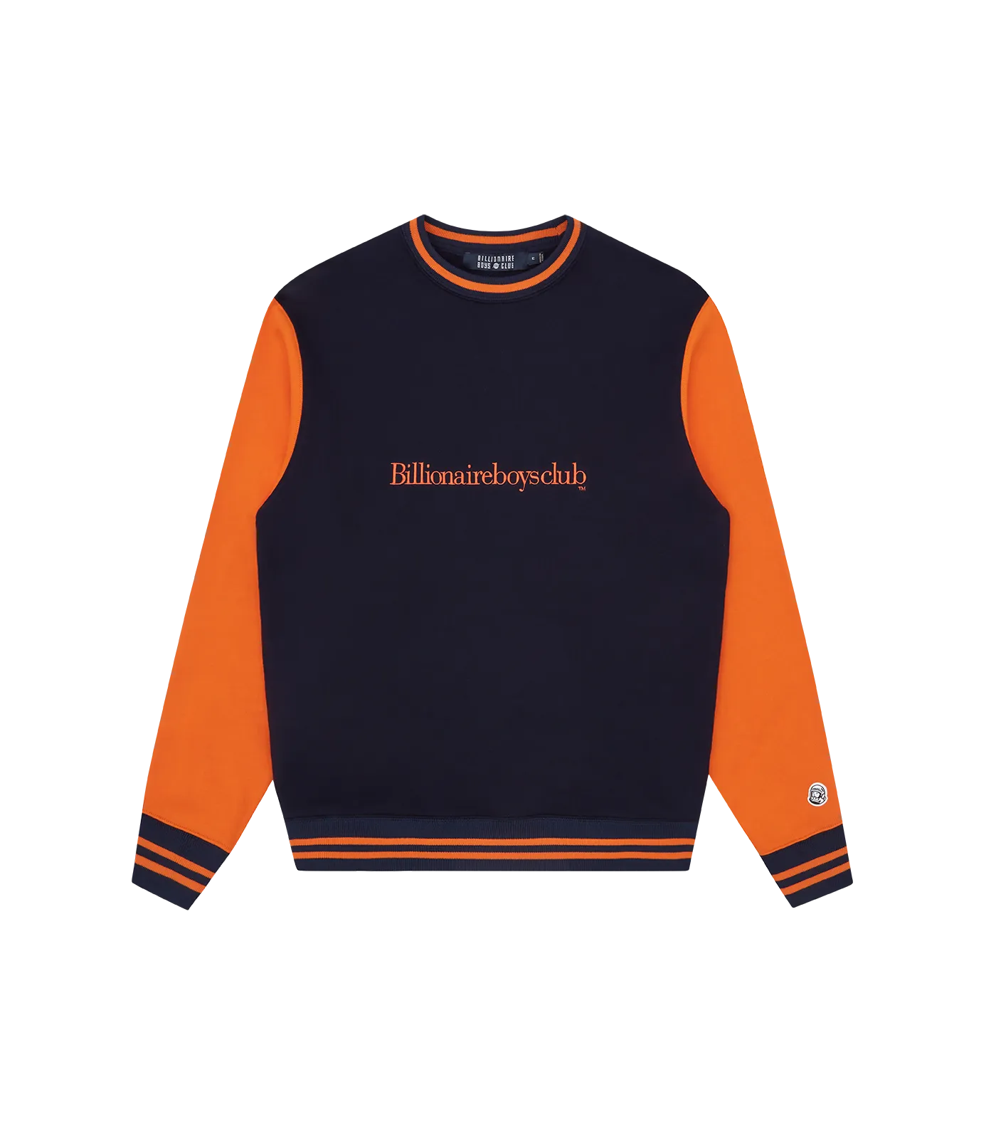 SERIF LOGO COLOURBLOCK CREWNECK - NAVY/ORANGE