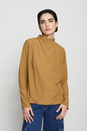 Silk-blend jumper with pleats