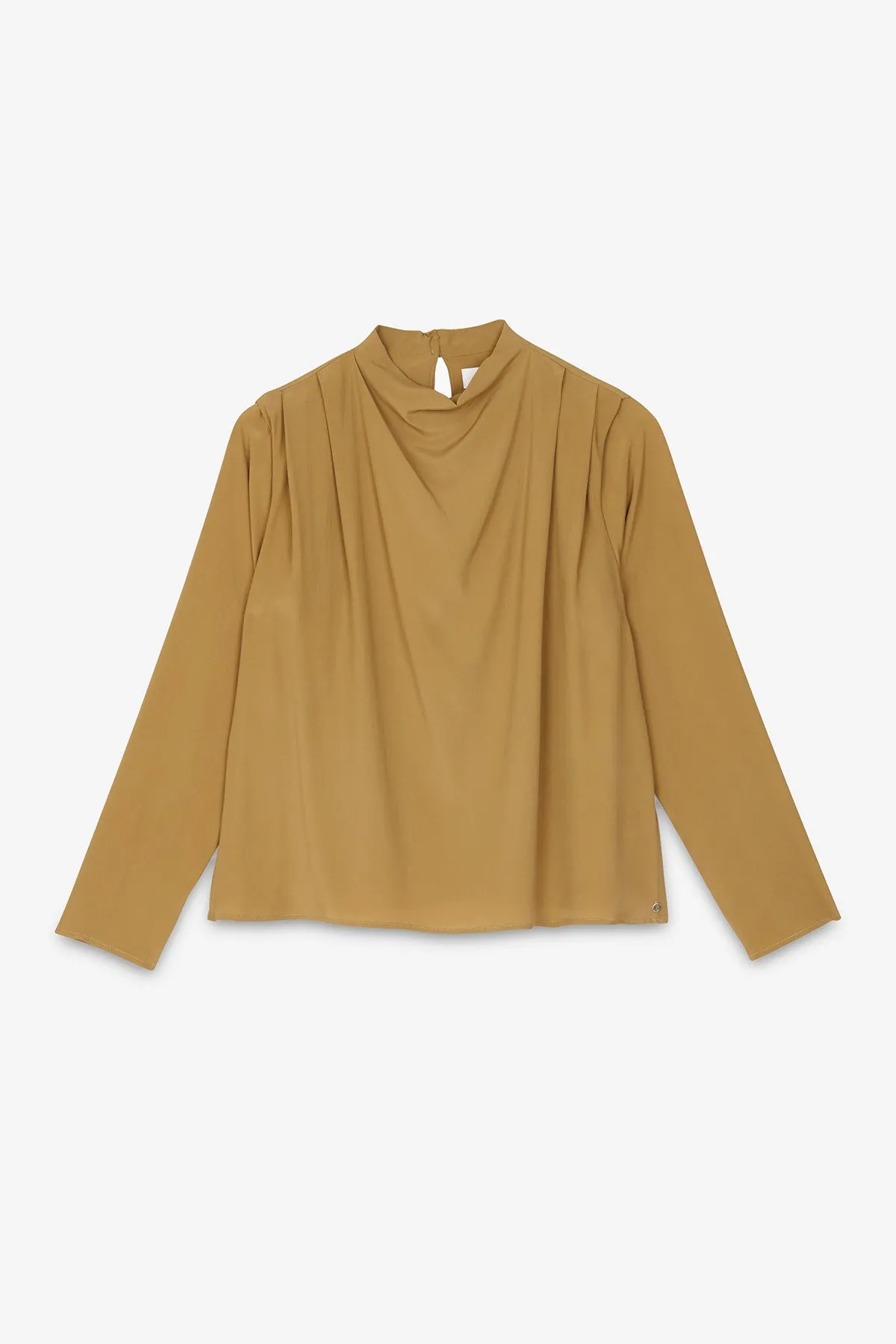 Silk-blend jumper with pleats