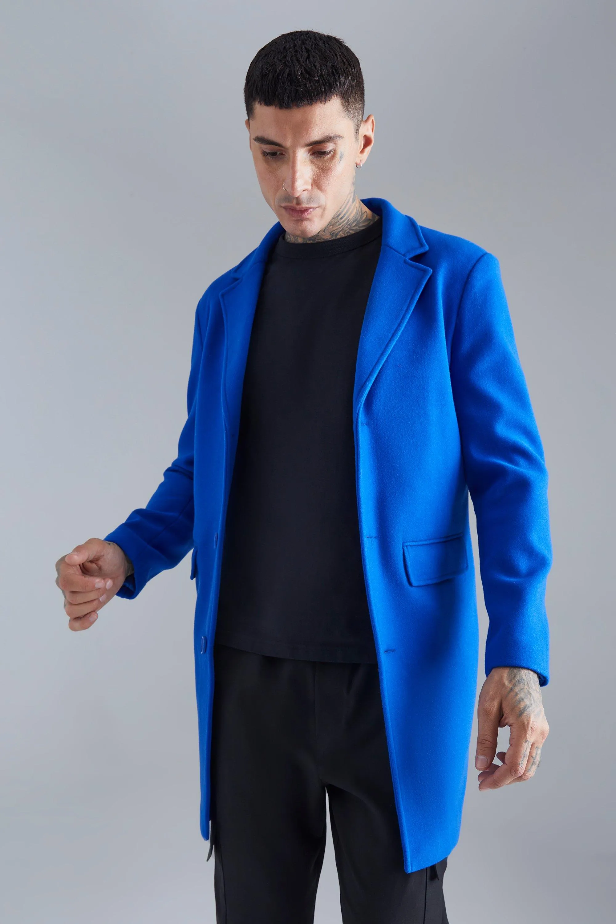 Single Breasted Wool Mix Overcoat