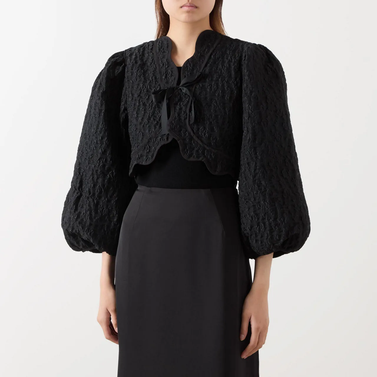 SISTER JANE Paddock Jacquard Bolero - Black