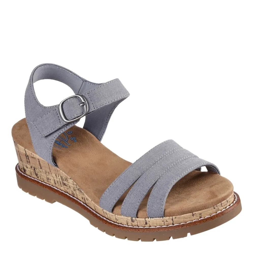 SKECHERS  WOMENS DESERT CHILL LOW WEDGE SANDAL