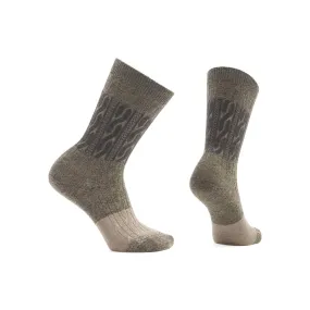 SMARTWOOL COLORBLOCK CABLE SOCKS MILITARY OLIVE/FOSSIL - WOMENS