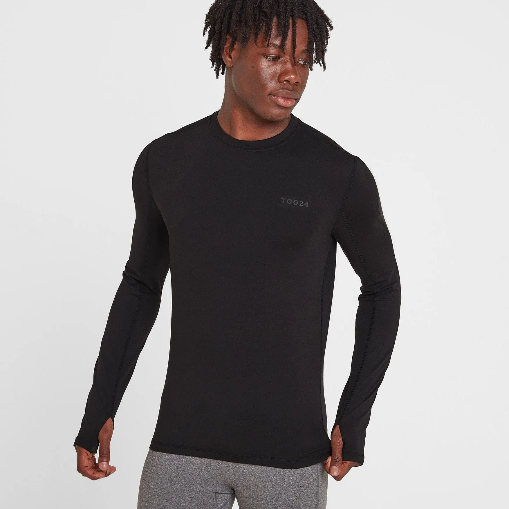 Snowdon Mens Thermal Base Layer Crew Neck - Black