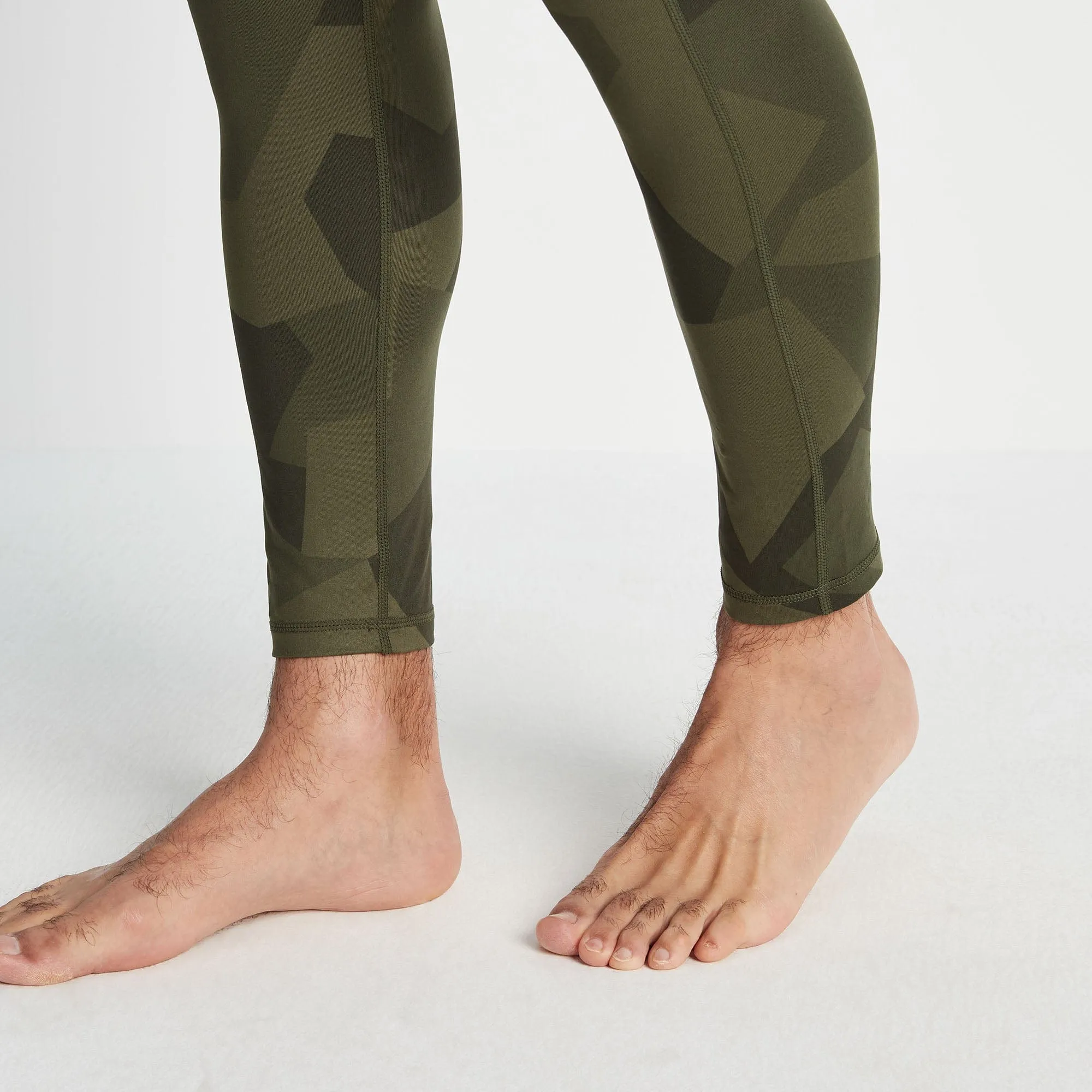 Snowdon Mens Thermal Base Layer Leggings - Khaki Camo Print