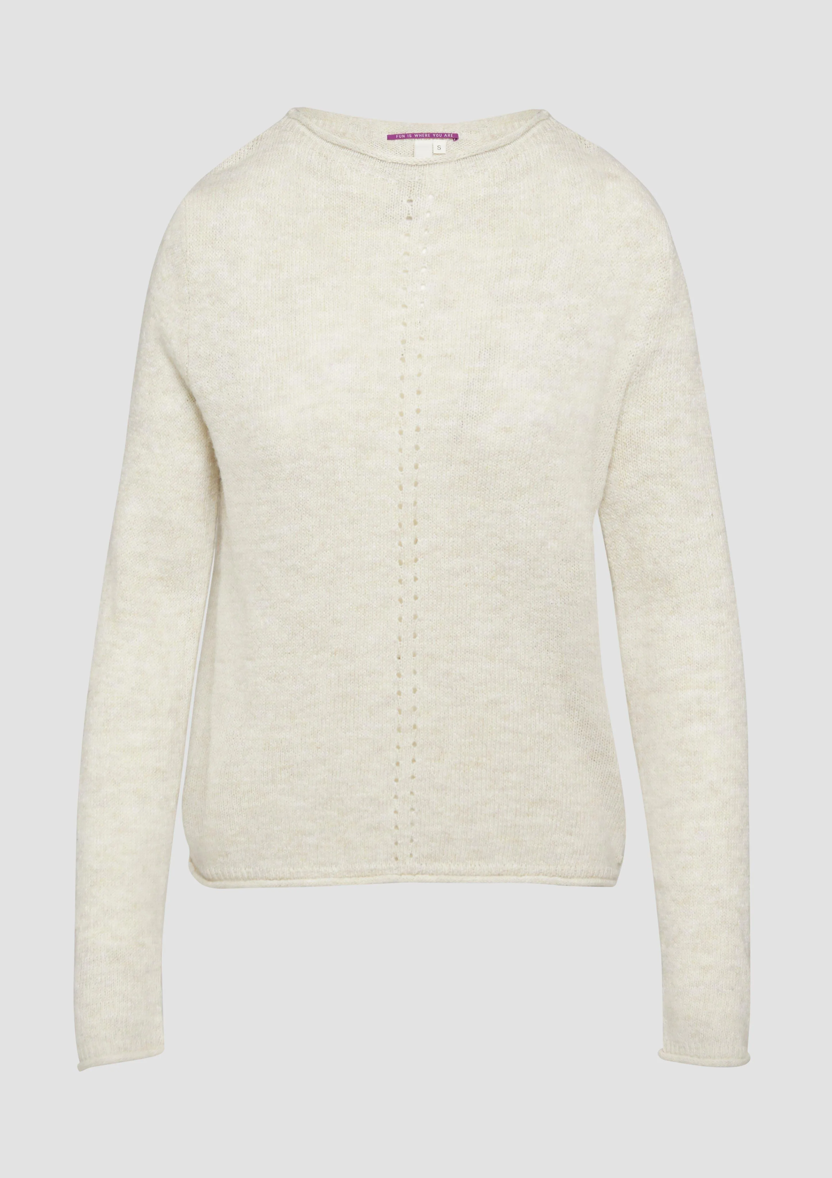 Soft knitted jumper with openwork details