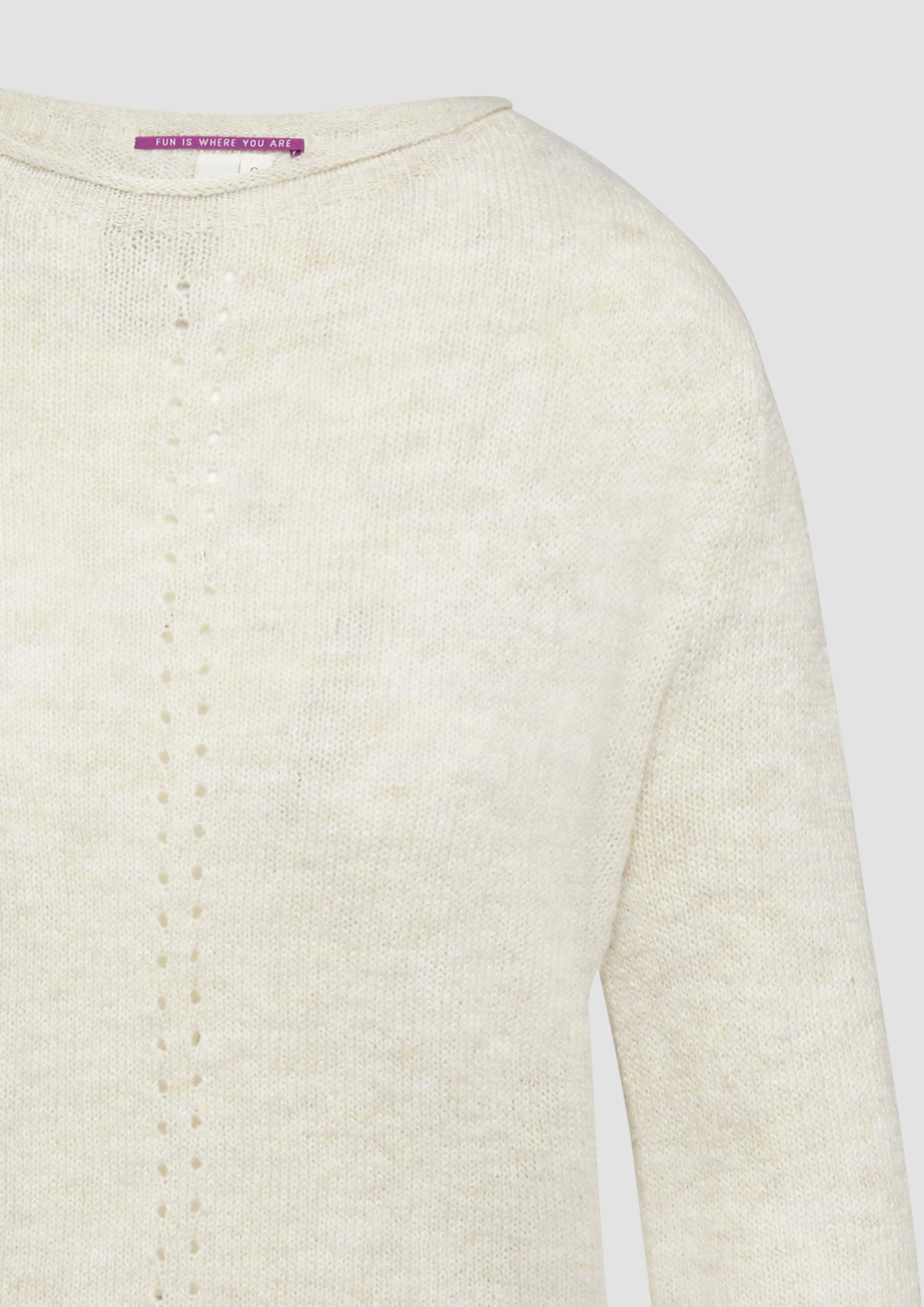 Soft knitted jumper with openwork details