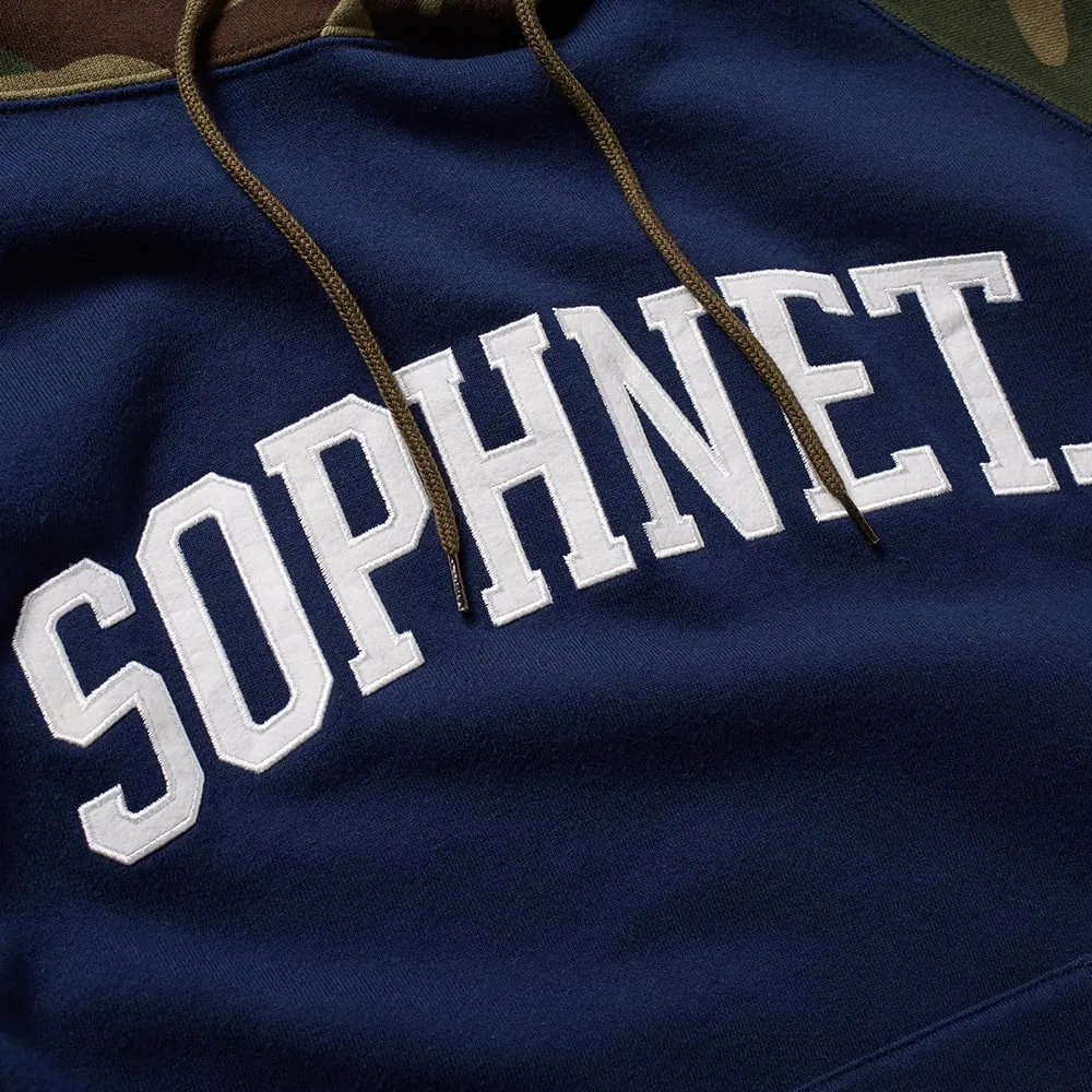 SOPHNET. Arch Logo Raglan HoodyNavy