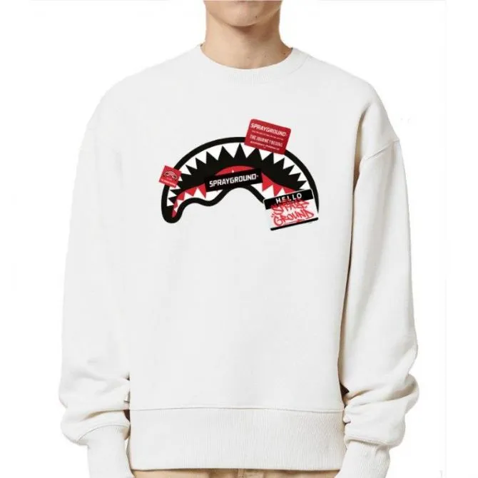 SPRAYGROUND FELPA LABEL SHARK CREWNECK SP440