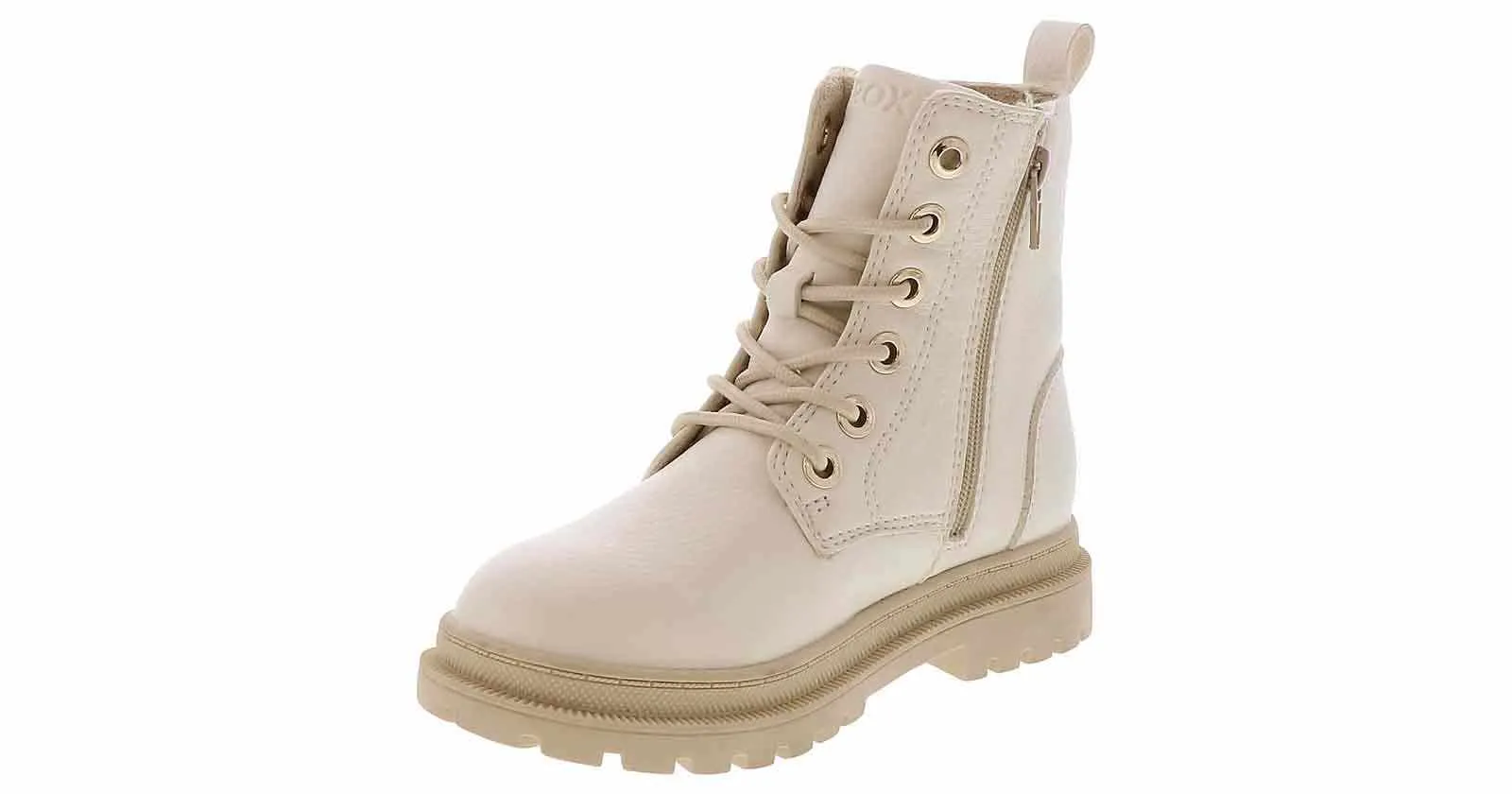 Sprox Coco White Quilted Youth Girls' (11-4) Combat Boot