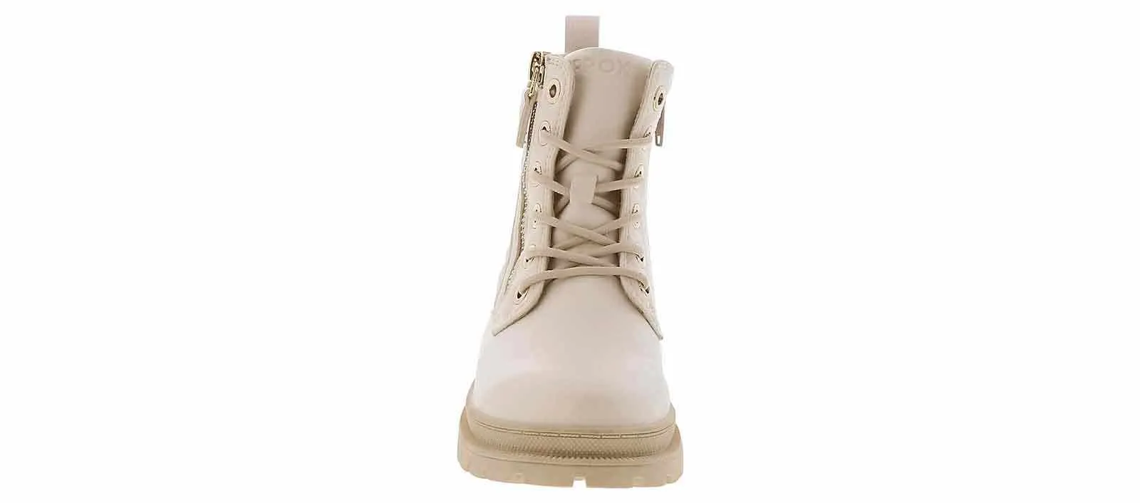 Sprox Coco White Quilted Youth Girls' (11-4) Combat Boot